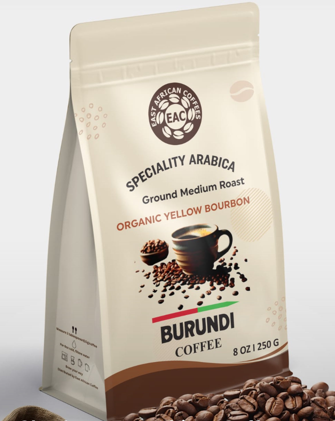 Speciality Arabica Coffee from Burundi: Ground Medium Roast-250g