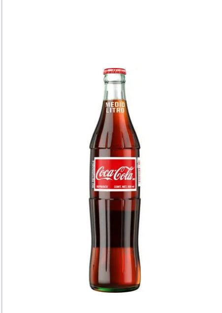Coca-Cola Cane Sugar Mexican Soda Pop, 500 ml Glass Bottle