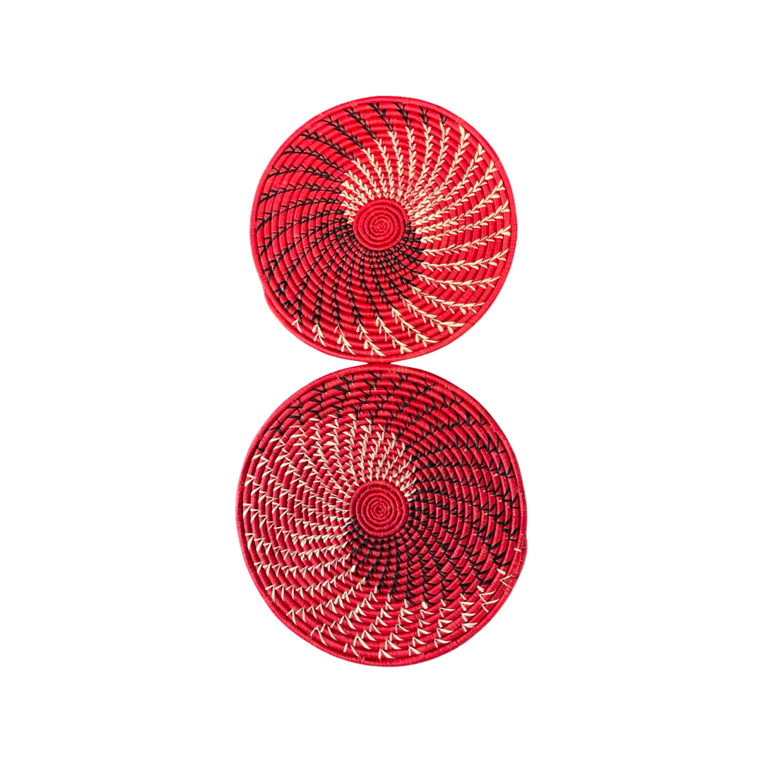 Pair of Red Table Mats