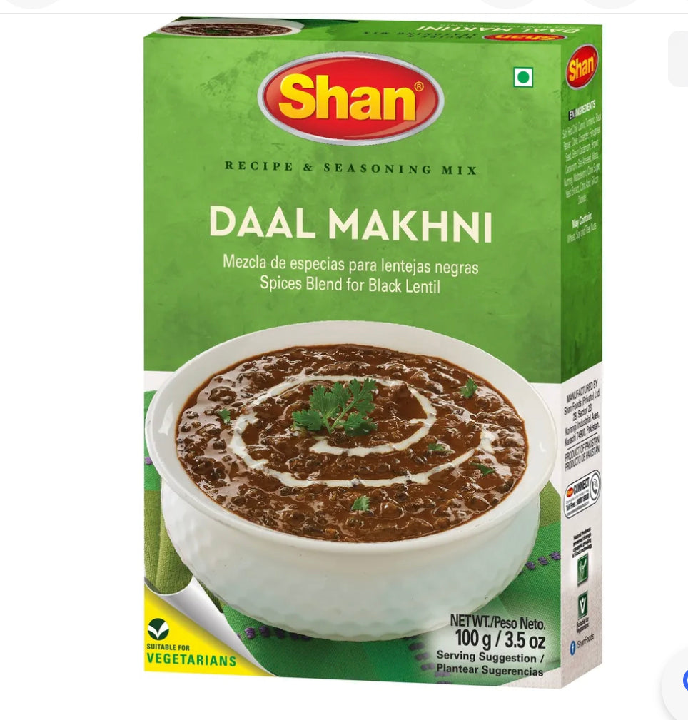 SHAN DAAL MAKHNI - RECEIPE AND SEASONING MIX -100 G /3.5 OZ