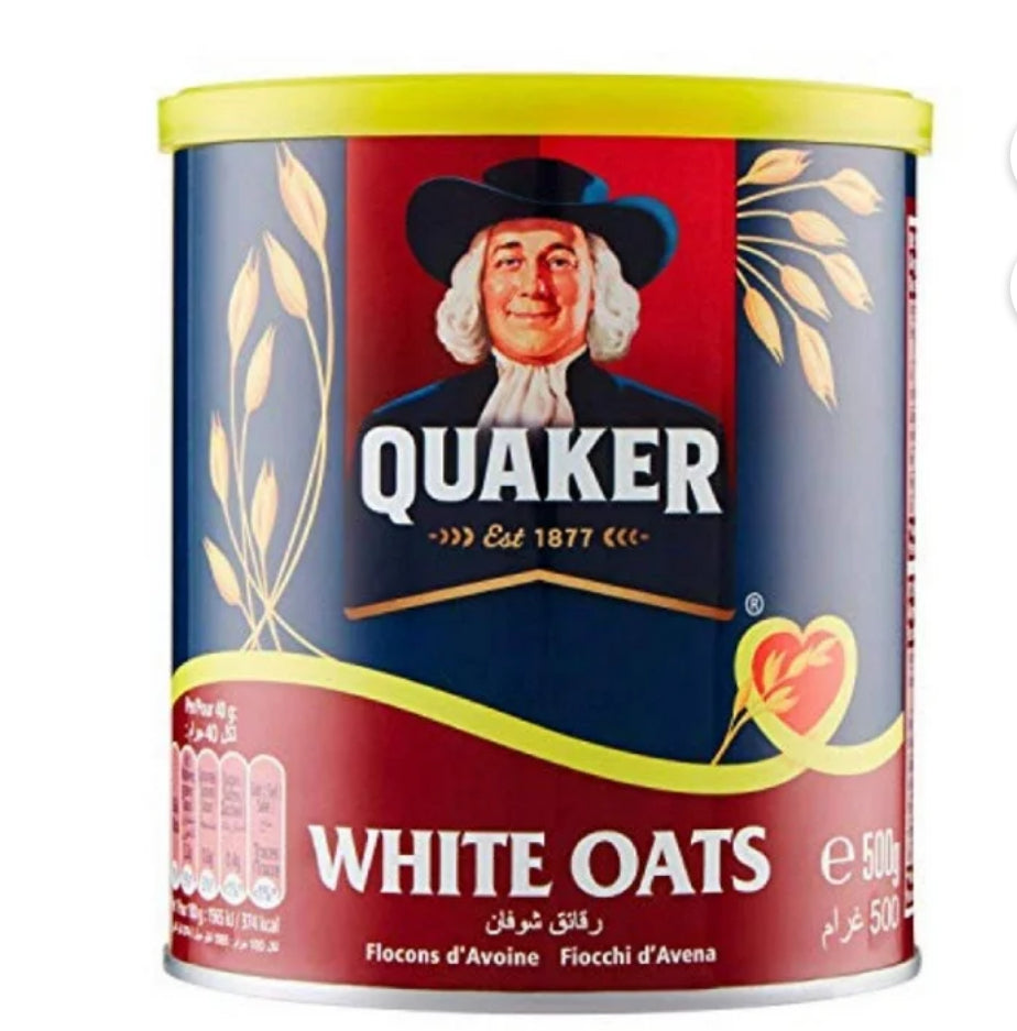 Quaker White Oats Tin, 500g