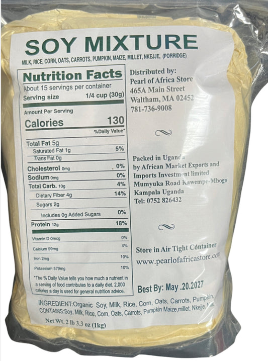 SOY FLOUR MIXED WITH MILK, RICE, CORN, OATS, CARROTS & PUMPKINS-PORRIDGE
