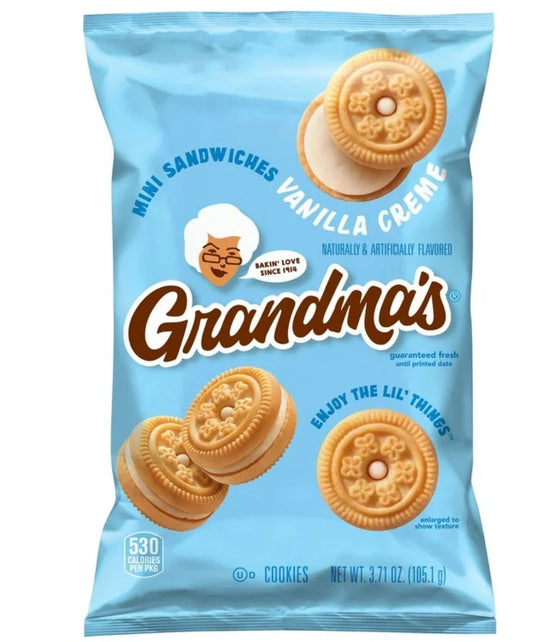 Grandma's Mini Sandwich Crèmes Vanilla Flavored Cookies 3.71oz