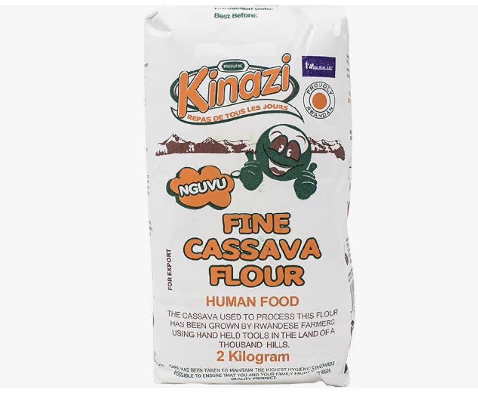 Kinazi Cassava Flour (Fufu), Premium Cassava Flour 4.4 lbs, Batch Tested and Verified Gluten Free, Perfect for Gluten Free Baking and Cooking ugali