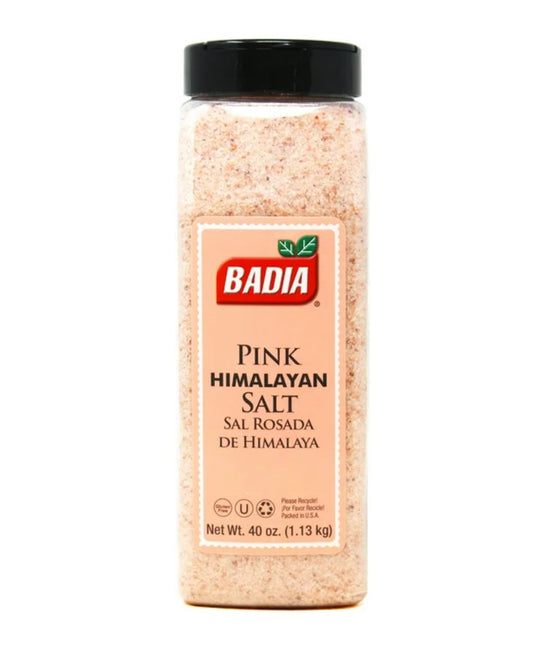 Badia Pink Himalayan Salt, Sal Rosada del Himalaya, 40 oz Plastic Bottle