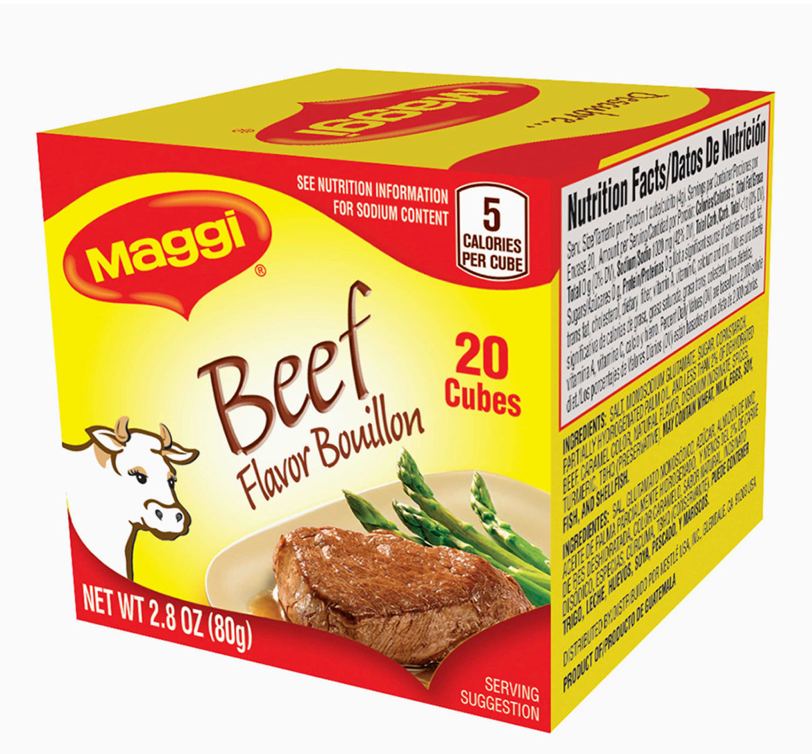 Maggi Beef Flavour Bouillon 20 cubes. 2.82oz(80g)